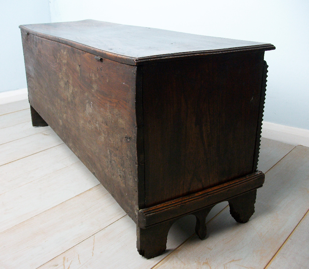 17th century elm six plank coffer